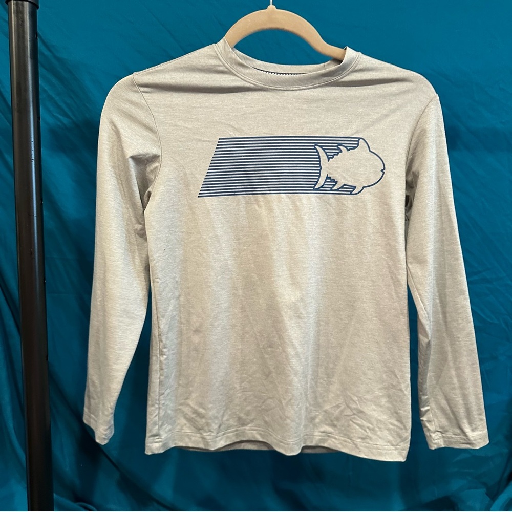 Southern Tide Gray Long Sleeve with Blue Accents